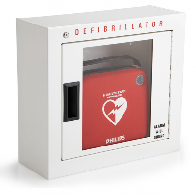 Photo of AED Defibrillator Cabinet - with Audible Alarm.