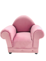 Decorist Home Gallery Comfort Pink Velvet Single Sofa For Kid