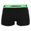 Lonsdale Mens 2 Pack Trunks - Black/Fl Green Photo