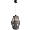 Bright Star Lighting 1 Light Curve Shaped Metal & Rattan Pendant Photo