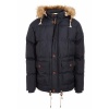 Quiz Mens Button Through Fur Hooded Parka - NAVY Photo