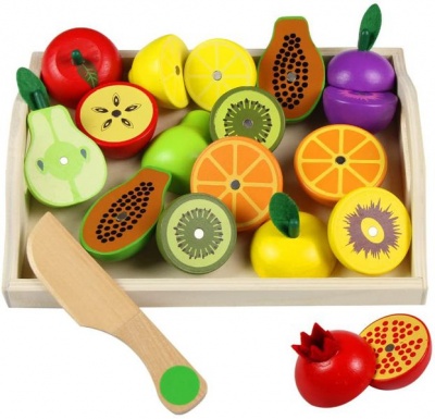 Photo of Velox Trade Magnetic Wooden Fruits Cutting Toy Pretend Play - 9 Piece