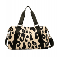 Leopard Print Travel Duffel Bag with Shoulder Strap