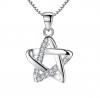 SilverCity Silver Plated Hollow CZ Five-pointed Star Pendant Necklace Photo