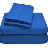 Wonder Towel Wrinkle Resistant Super King Sheet Set: Royal Blue 4 Piece Bedding Photo