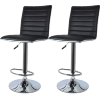 Bar Stools with Arms and Chrome Base - Set of 2 - Black Photo