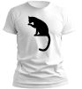 PepperSt Men's White T-Shirt - Black Cat Licking Photo