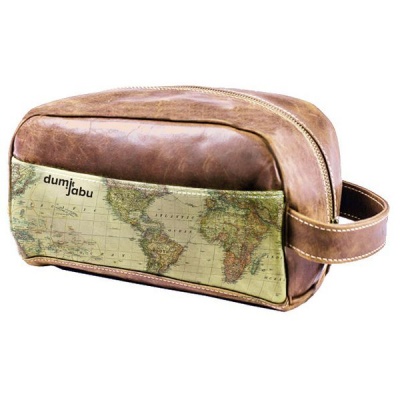 Photo of Dumi Jabu Genuine Leather Toiletry or Cosmetic bag | Africa Map Travel