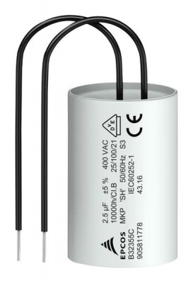 Epcos Motor Run Capacitor Metallized PP Can 2 µF