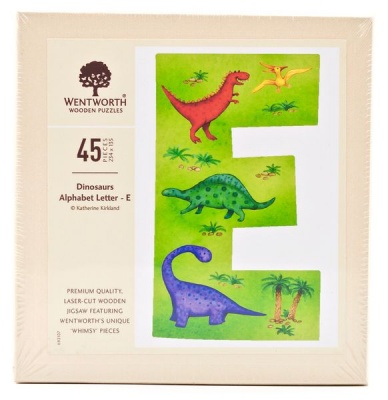 Photo of Wentworth Dinosaurs Letter E - 45 Piece Kids Alphabet Wooden Shaped Jigsaw Puzzle