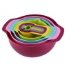 HEARTDECO 10 Piece Rainbow Mixing Bowl Colander Sifter Measuring Spoons Set Photo