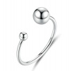 Lucid 925 Sterling Silver Ball Platinum Minimalist Dainty Ring - Silver Photo