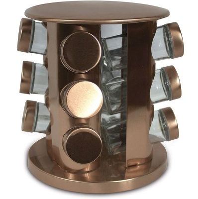 Photo of Rotating Spice Rack 12 Jars - Copper