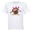 Peeking Love Pug - Kids T-Shirt - White Photo