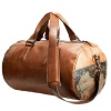 Dumi Jabu Genuine Leather Duffel Bag - World Map Illustrated Photo