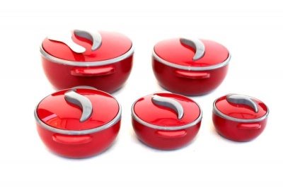 Photo of Food Warmers Thermo Containers 5 Pieces Set ~Red