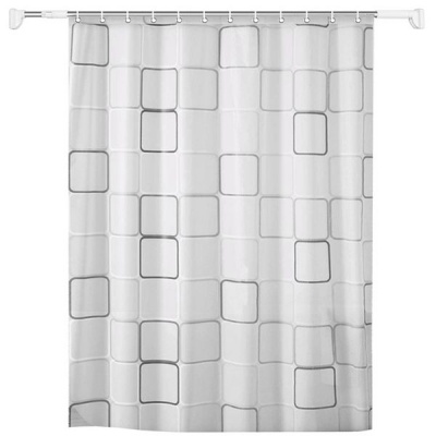 Photo of Heartdeco Stainless Steel Extendable Rod & Shower Curtain Set