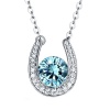 Stella Luna Horseshoe necklace- Swarovski Aquamarine crystal Photo