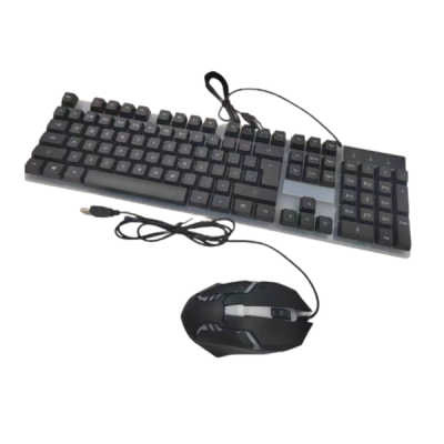 BK 30 Wired Gaming Backlight Keyboard 3D Mouse Combo with 104 Keys