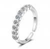 SilverCity Sterling Silver Plated 9 Zircon Half Eternity Adjustable Ring Photo