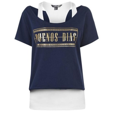 Photo of Golddigga Ladies Double Layer T Shirt - Navy [Parallel Import]
