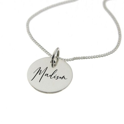 Photo of Personalised Jewellery by Swish Silver ""Madison" Personalised Engraved Necklace in Sterling Silver"