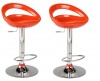 Bar / Kitchen Counter Stools - Set of 2 – Orange Colour Photo