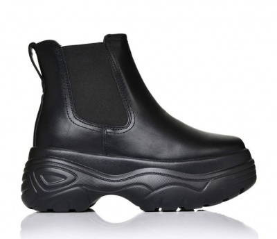 I Saw it First Ladies Black Chelsea Chunky Sole Boots