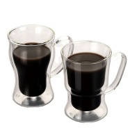Creative Artglass SET OF 2 Coffee Mugs Double Wall Glass 250ml