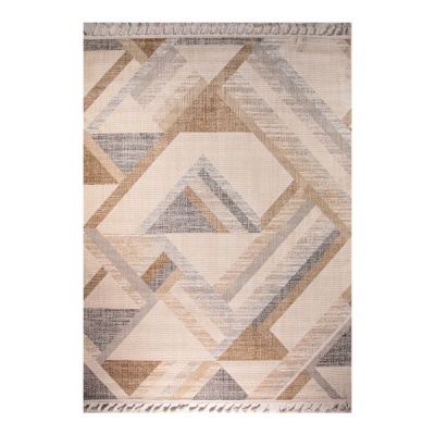Kristal Carpets Random Triangle Pattern Beige Rug