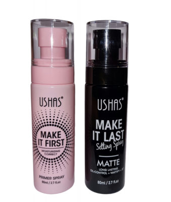 Ushas Makeup Primer Spray and Matte Finish Setting Spray Set