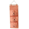 3 Pocket Coral Orange Hanging Storage Bag with Puppy Faces Photo