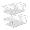 Set of 2 Under Shelf Storage Wire Baskets - White Photo