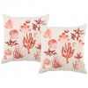 PepperSt - Scatter Cushion Cover Set - Water Colour Coral Photo