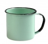 Bulk Pack x 12 Mug Enamel 8cm Cream / Green Photo