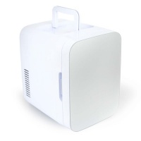 innolife Desk Fridge Dual Portable Mini Refrigerator White Silver
