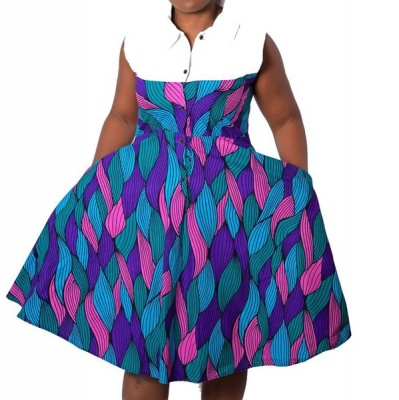 Photo of Royalty Women's Purple Fiona African Print Dress