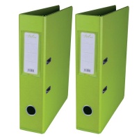 Treeline PVC 70 A4 PVC Lever Arch File Lime Green Pack of 2