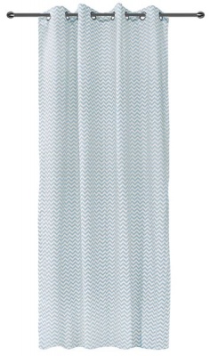 Photo of easyhome Curtain Zic-Zac 140X260 Eyelet Blue