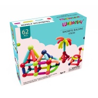 Wellbbplay Magnetic Building Sticks 62 Pieces