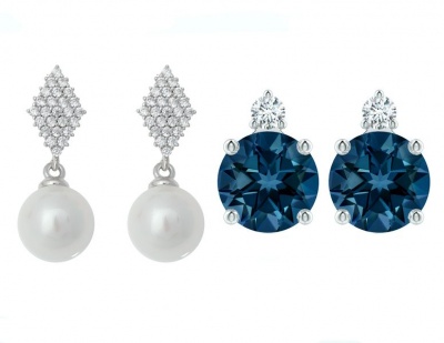 Civetta Spark Harper Mimi Studs with Swarovski Denim Blue Crystal