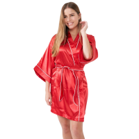 Satin Robe Gown Red