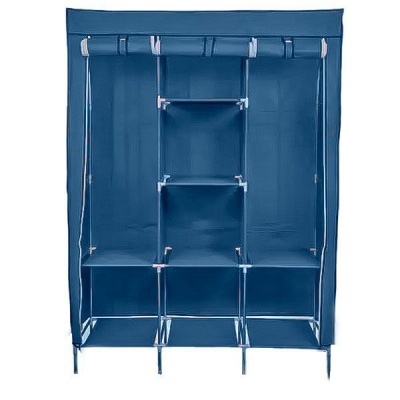 Wardrobe Storage RackOrganizer With Cover Blue