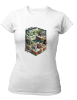PepperSt Ladies White T-Shirt - Cartoon Building Photo