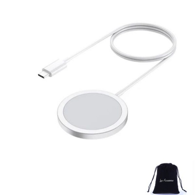 Lux Accessories Lux Magsafe Charger Wireless Magnetic Fast Charging for Apple White