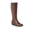 Green Cross Ladies Medium Wedge Boot With Zip - Brown Photo