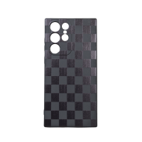 Samsung Black Checkered Design Phone Case For Galaxy S22 Ultra