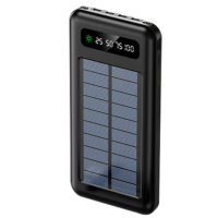 Solar Power Bank 36800mAh Portable Charger Fast Charging Built in Cable