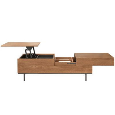 Photo of Soul Lifestyle Double Pop-Out Soild Wooden Multi-Functional Storage Coffee Table