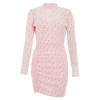 Quiz Ladies Pink Mesh Polka Dot Bodycon Dress Photo